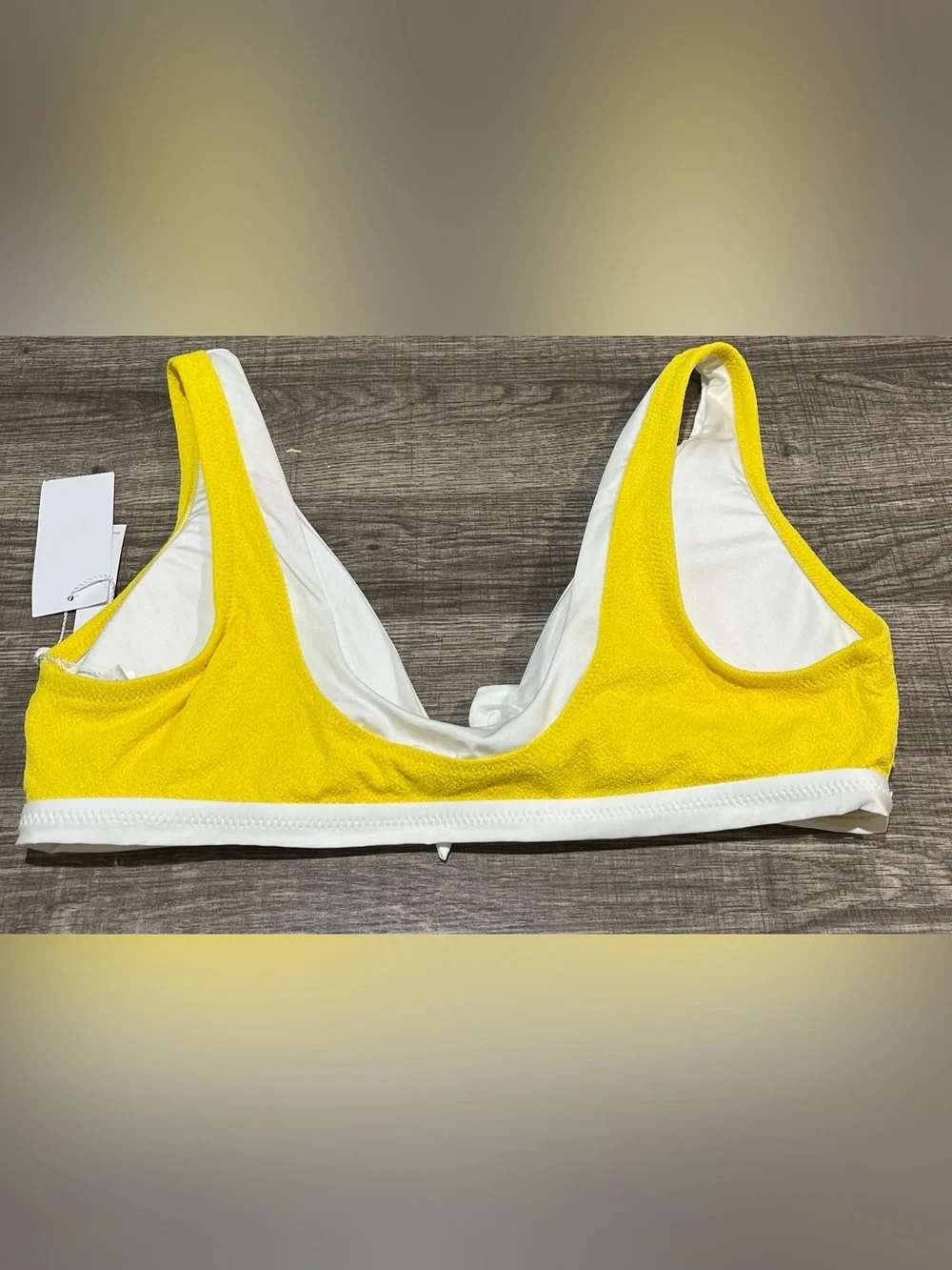 NWT Trina Turk Women’s Courtside Banded Bra Swim Top In Yellow, Size 12